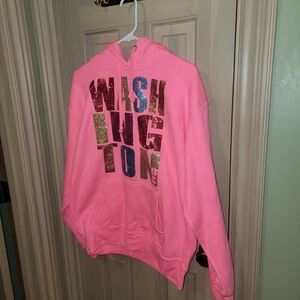 Misses L Washington DC  Sweatshirt Hoodie Sparkle Letters New York Area Code 212